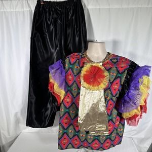 Vintage Mardi Gras Parade Worn Costume Float Rider Cosplay Ruffle Halloween